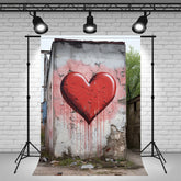 Broken Wall Love Graffiti Valentines Day Backdrop - Layoris